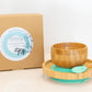 Bamboo Suction Baby Feeding Bowl|Plate|Spoon- Mint Blue