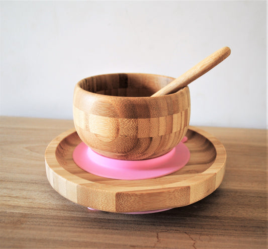 Suction Bamboo  Kids Bowl And Plate| The Boo Collective